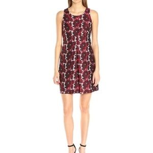 Rachel Roy Floral Red Jacquard Fit & Flare Dress